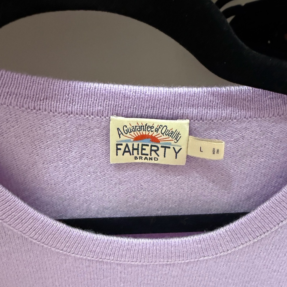 Faherty men’s cashmere purple sweater - Picture 5 of 7